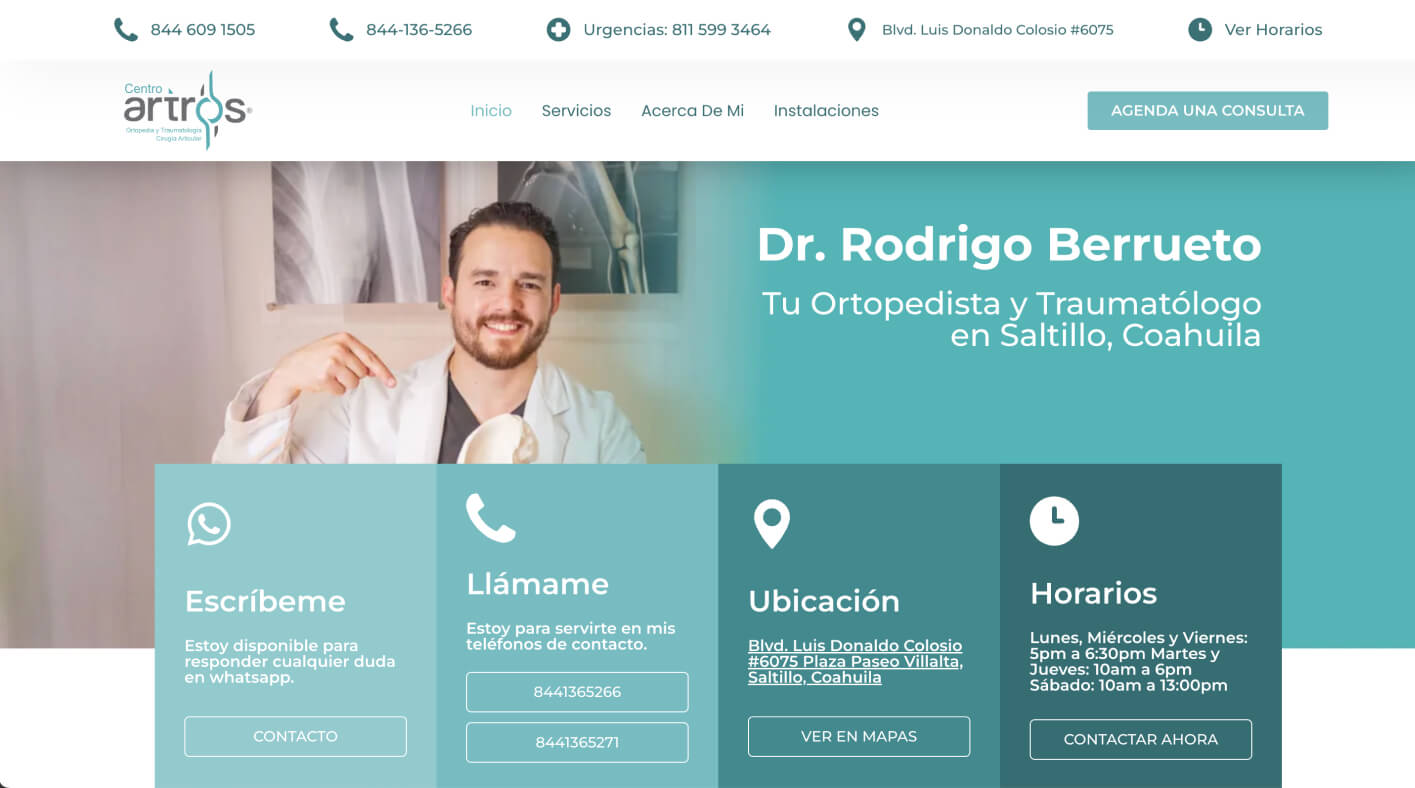 Ejemplo sitio 4 de Médicos empresarios